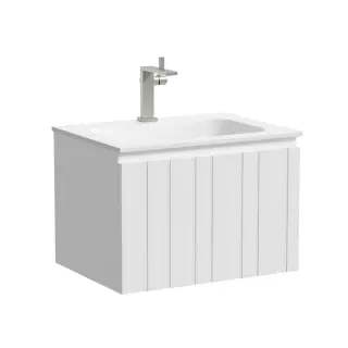 Тумба подвесная SANCOS Ламель 60x45x40 c одним ящиком оснащенным доводчиками, белый матовый, арт. LM60W