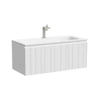 Тумба подвесная SANCOS Ламель 100x45x40 c одним ящиком оснащенным доводчиками, белый матовый, арт. LM100W