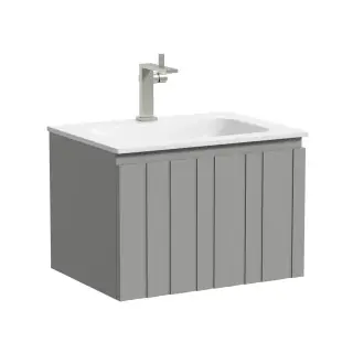 Тумба подвесная SANCOS Ламель 60x45x40 c одним ящиком оснащенным доводчиками, тёплый серый, арт. LM60WG