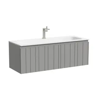 Тумба подвесная SANCOS Ламель 120x45x40 c одним ящиком оснащенным доводчиками, тёплый серый, арт. LM120WG