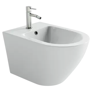 Биде подвесное Ceramicanova Вихрь (Whirl) с крепежом для скрытого монтажа белый CN11008
