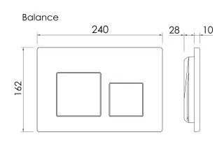Кнопка смыва Баланс (Balance), клавиши Квадрат (Square), цвет белый глянцевый, арт.CN12-002W