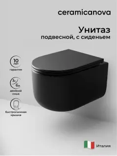 Подвесной унитаз Модена (Modena) Безободковый (Rimless), цвет белый матовый CN6063MW