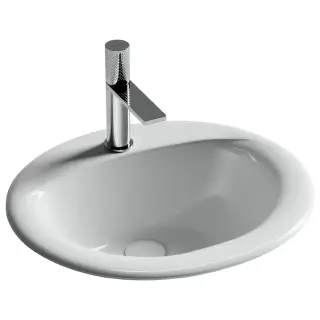Раковина встраиваемая сверху Ceramicanova Звезда (Sun) овальная с переливом 515x455x200 мм цвет белый арт. CN6080