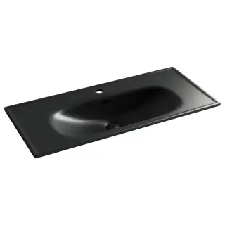 Раковина накладная Ceramicanova Сабо (Sabo) с отверстием под смеситель 1000x460x130 черный матовый