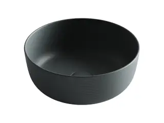 Раковина накладная круглая Элемент (Element) 356x356x135, цвет темный антрацит матовый