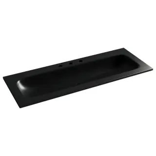 Раковина накладная мебельная Ceramicanova Грация (Grace) прямоугольная 1210x457x137 с тремя отверстиями под смеситель цвет черный матовый CN7024MB