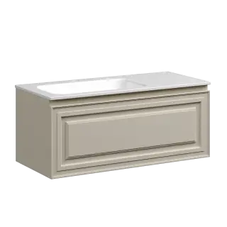 Тумба подвесная SANCOS Самая (Very) 100x45x40 c одним ящиком оснащенным доводчиками, леавая, Бежевый матовый (Beige Soft) арт.VR100LCE