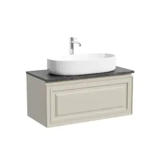 Тумба подвесная SANCOS Самая (Very) 90x45x40 c одним ящиком оснащенным доводчиками, Бежевый матовый (Beige Soft), арт.VR90CE