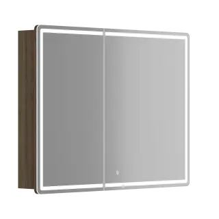 Зеркальный шкаф для ванной комнаты SANCOS Блик (Mirror) 100x15x75 с LED подсветкой, цвет Дуб чарльстон, арт. MI100ECH