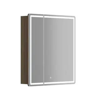 Зеркальный шкаф для ванной комнаты SANCOS Блик (Mirror) 70x15x75 с LED подсветкой, цвет Дуб чарльстон, с розеткой, арт. MI70ECH