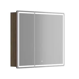 Зеркальный шкаф для ванной комнаты SANCOS Блик (Mirror) 90x15x75 с LED подсветкой, цвет Дуб чарльстон, арт. MI90ECH