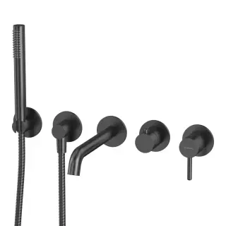 Смеситель для ванны скрытого монтажа WHITECROSS YSET1240GM (оружейная сталь)