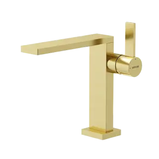 Смеситель для раковины SANCOS Линн (Linn), брашированное золото, PVD покрытие, арт. SC9019BG