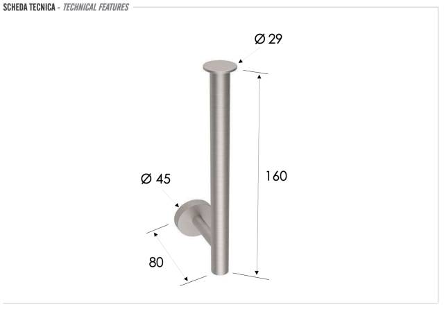 Бумагодержатель Remer INOX SSXI62, нержавеющая сталь