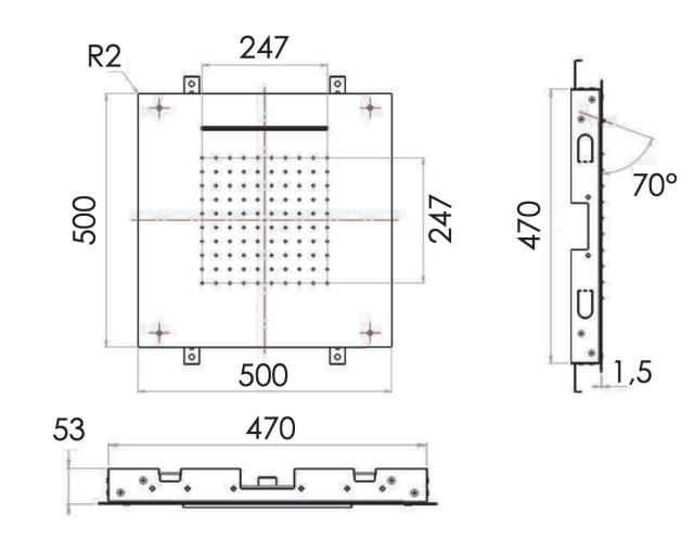 Верхний душ потолочный 50 см Remer INOX SS357SFS50C