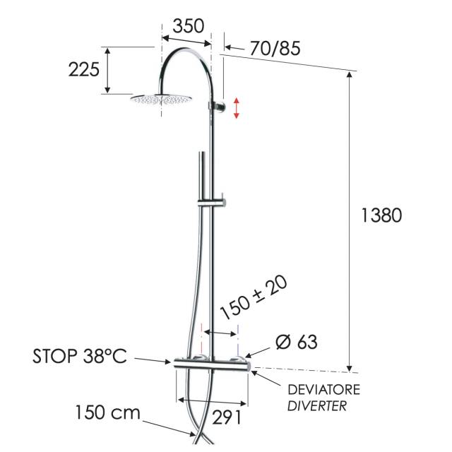 Душевая система термостатическая Remer EQ37330L