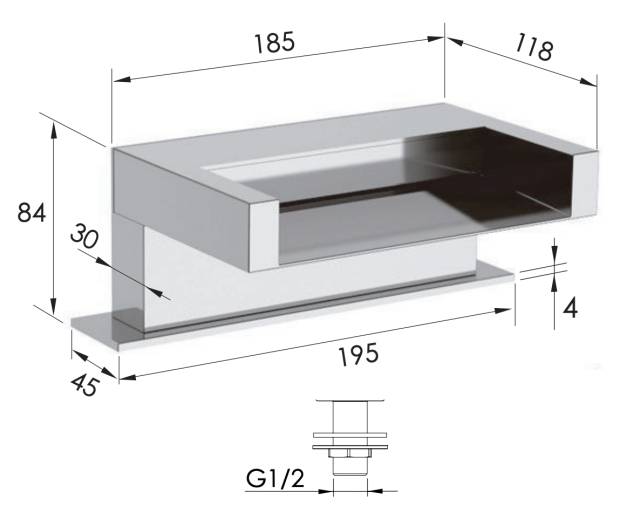 Излив в борт ванны Remer 91ZCA