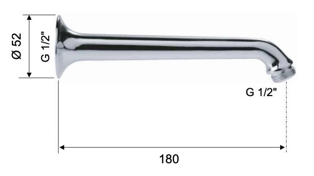 Кронштейн для верхнего душа 18 см Remer 344