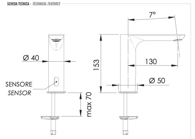 Кран сенсорный для раковины Remer Sensor SE17I