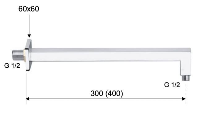 Кронштейн для верхнего душа 40 см Remer 348S40NO, черный матовый