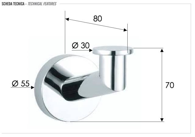 Крючок Remer Guest GS50NO, черный матовый