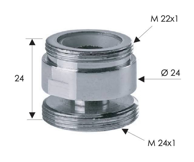 Переходник шарнирный М22*24 Remer 83SN