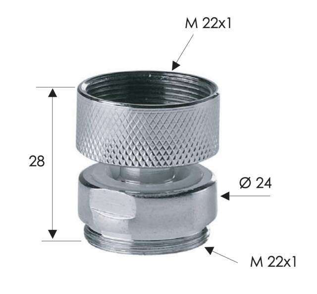 Переходник шарнирный М22г*М22ш Remer 81SN