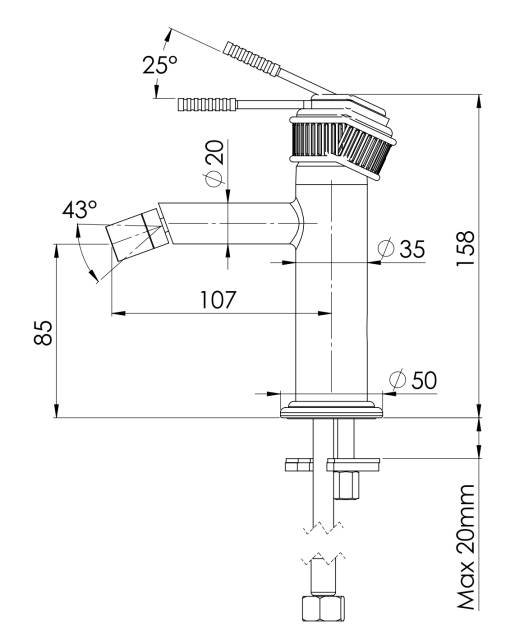 Смеситель для биде Remer Atelier AL22