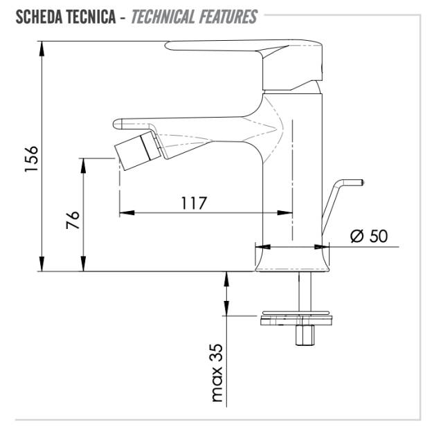 Смеситель для биде Remer Vanity V20