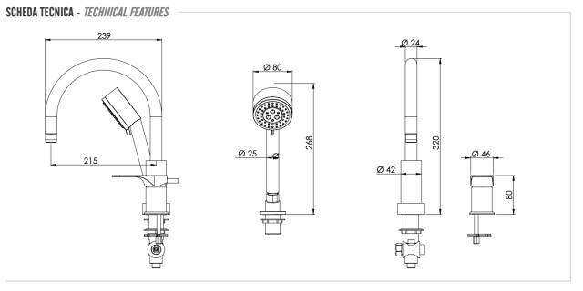 Смеситель для ванны Remer Class Line L07