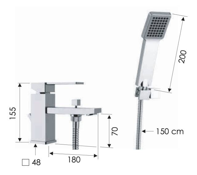 Смеситель для ванны Remer Qubika Q03