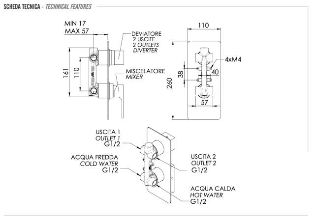 Смеситель для душа Remer Absolute AU92