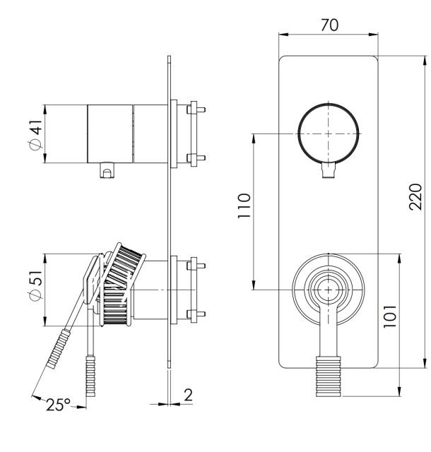 Смеситель для душа Remer Atelier AL92WBCFP, черный брашированный хром