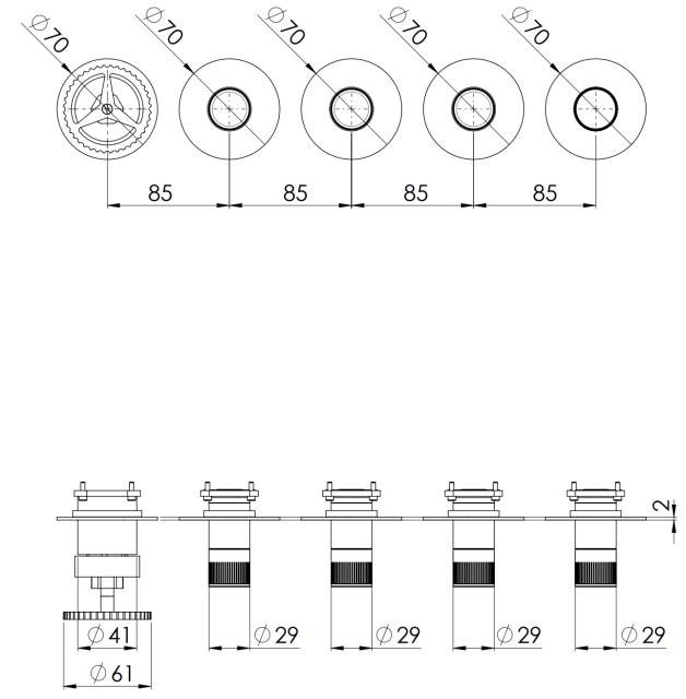 Смеситель для душа Remer Chrono CH98D4PWBXV, сталь