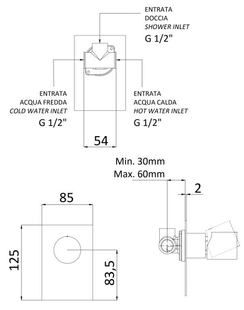 Смеситель для душа Remer Edge EG530