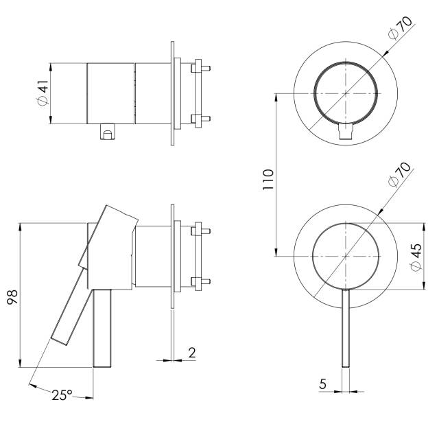 Смеситель для душа Remer Metrica MC93PWBBO, белый матовый