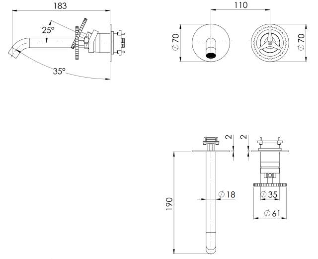 Смеситель для раковины Remer Chrono CH15PLWB
