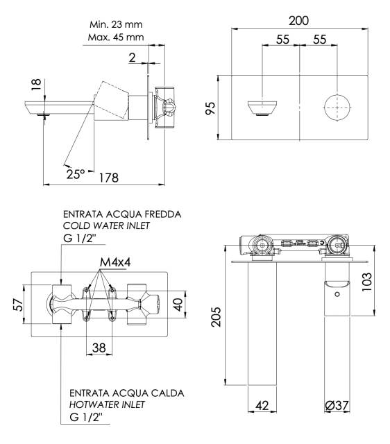Смеситель для раковины Remer Edge EG515