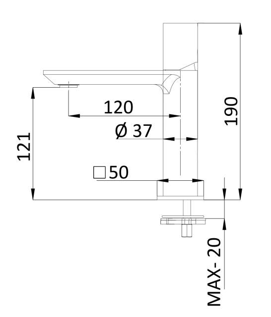 Смеситель для раковины Remer Edge EG610CFP, черный брашированный хром