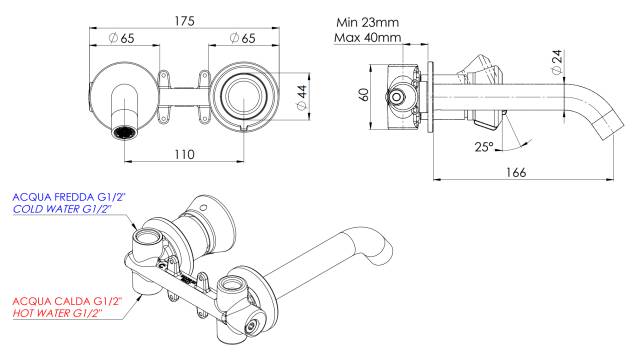 Смеситель для раковины Remer Element ET15PDO, золото глянцевое