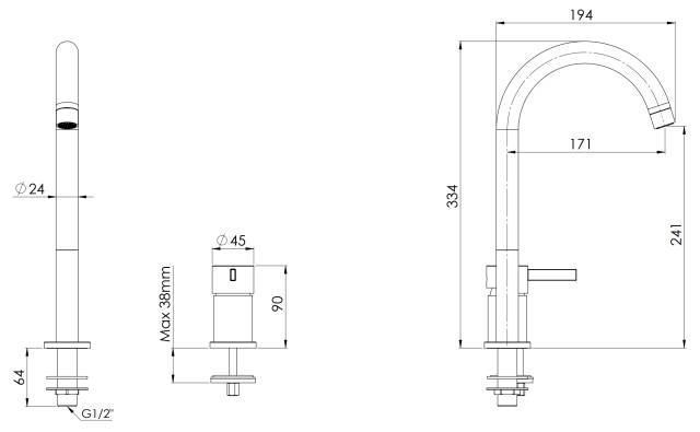 Смеситель для раковины Remer Metrica MC57L