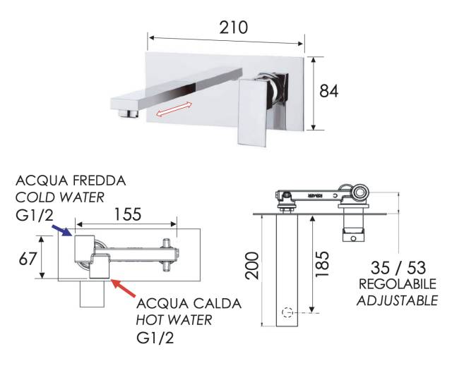 Смеситель для раковины Remer Q-Design QD15