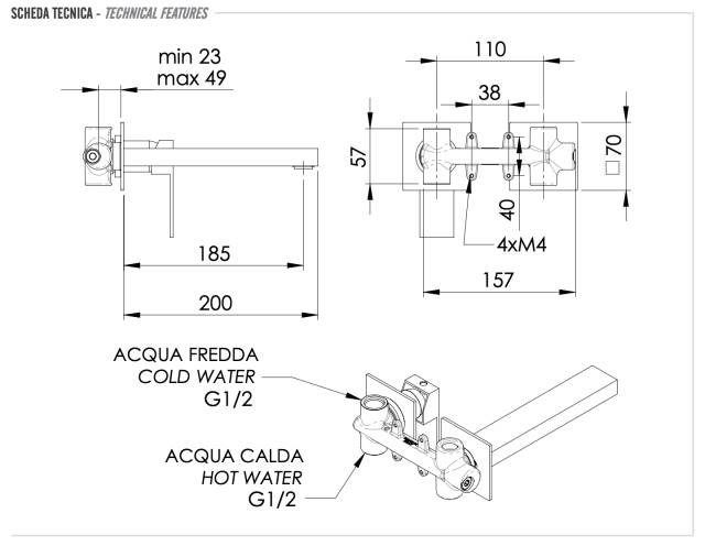 Смеситель для раковины Remer Q-Design QD15P