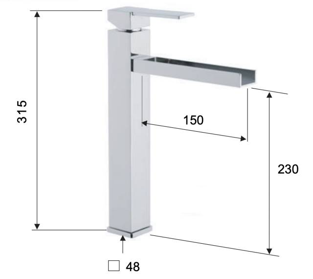 Смеситель для раковины Remer Qubika Cascata QC11L
