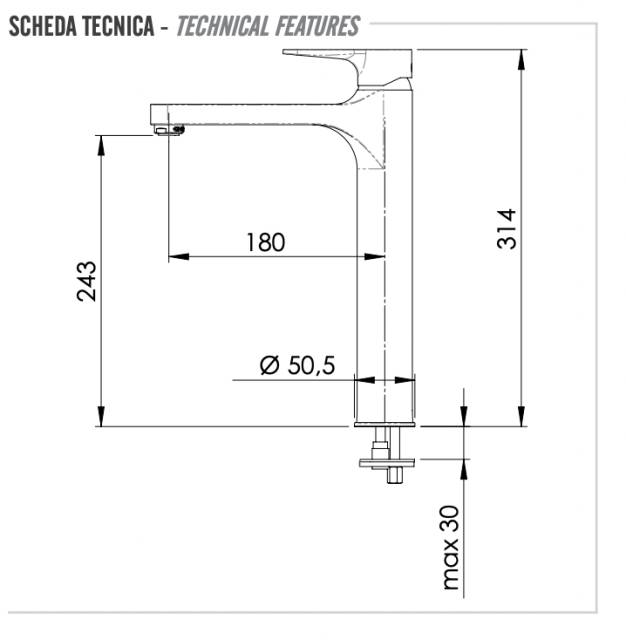 Смеситель для раковины Remer Winner W10L