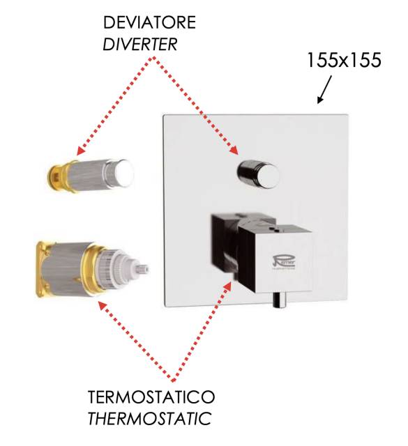 Смеситель термостатический для душа Remer Q-Elegance QT09KB