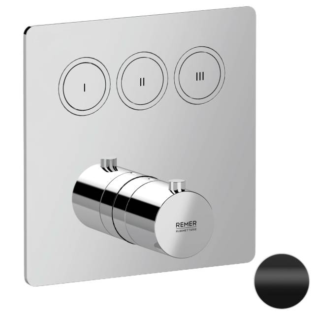 Смеситель термостатический для душа Remer X Style X99QD3KBNO, черный матовый