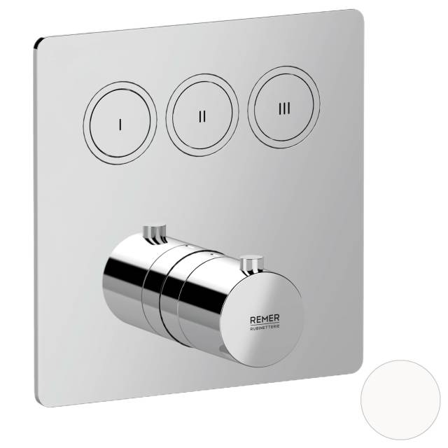 Смеситель термостатический для душа Remer X Style X99QD3KBBO, белый матовый