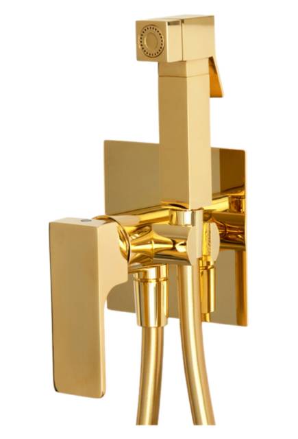 Гигиенический душ со смесителем Remer Absolute AU65DO, золото глянцевое